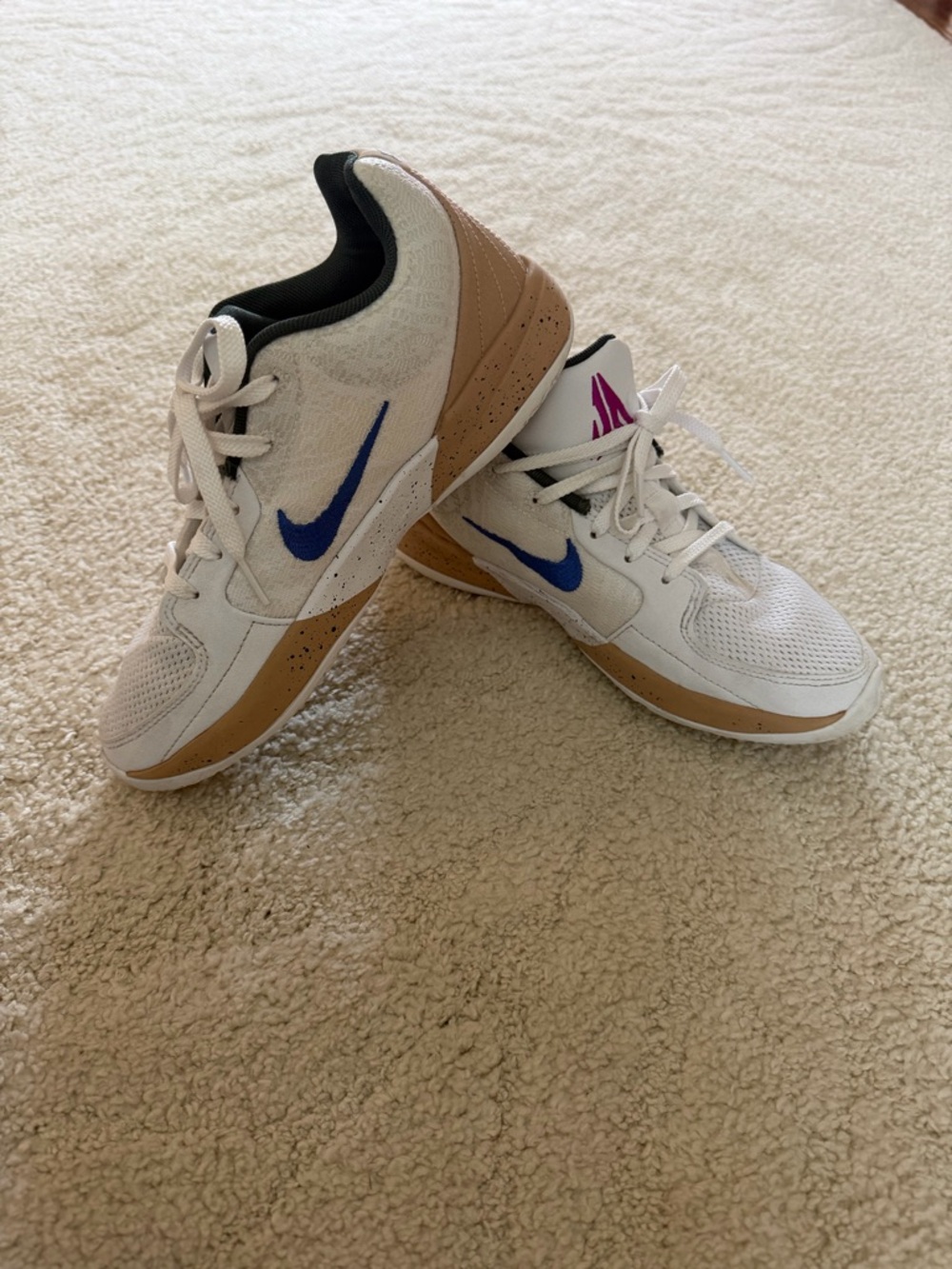 Nike Ja 2 Big Kids' Basketball Shoes White/Hemp/Green/Blue Size US 7Y